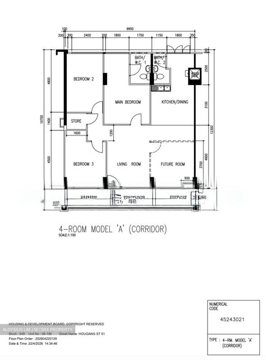 Blk 549 Hougang Street 51 (Hougang), HDB 4 Rooms #549631971